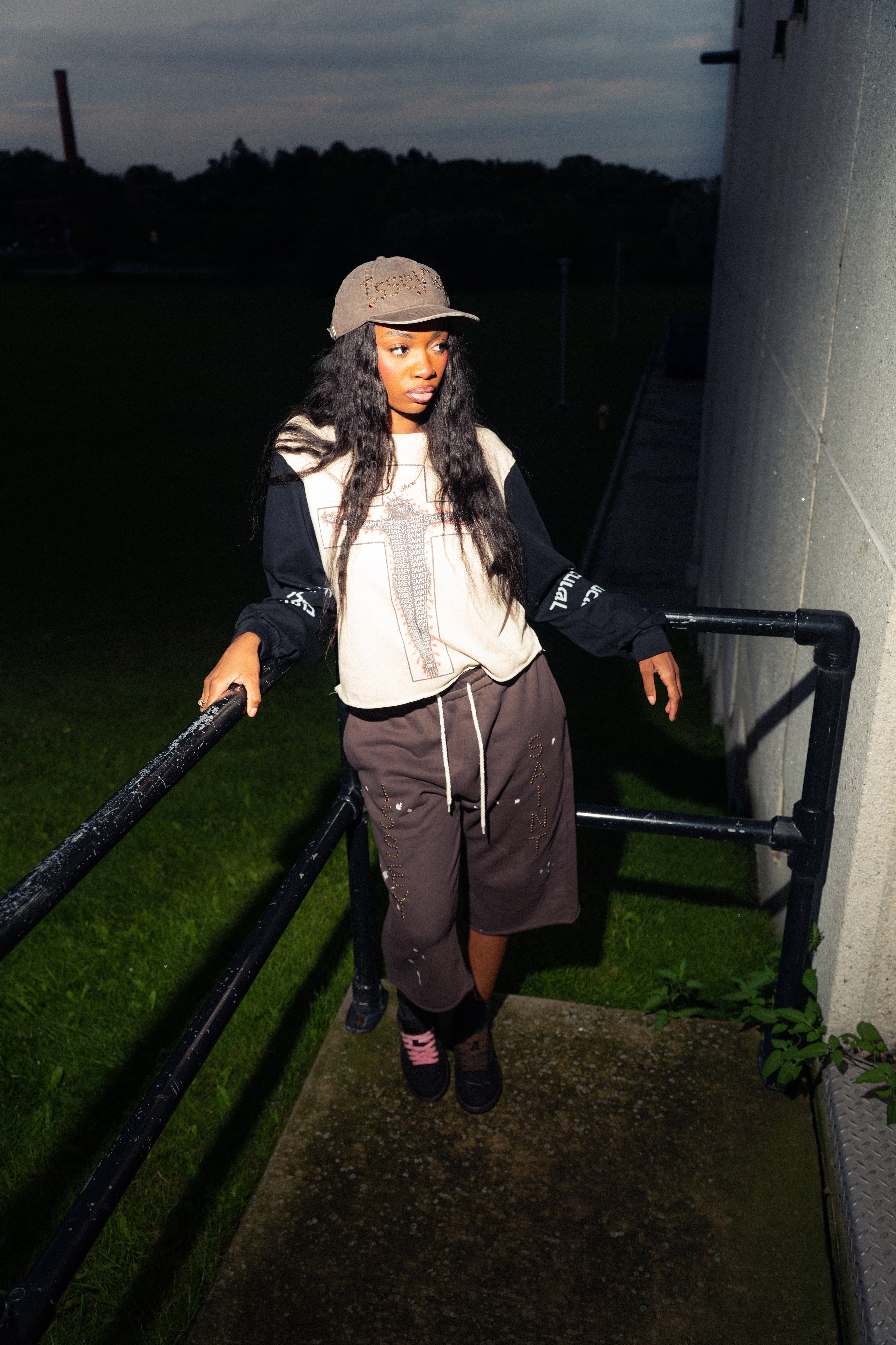 Issey Saint Studded logo hats