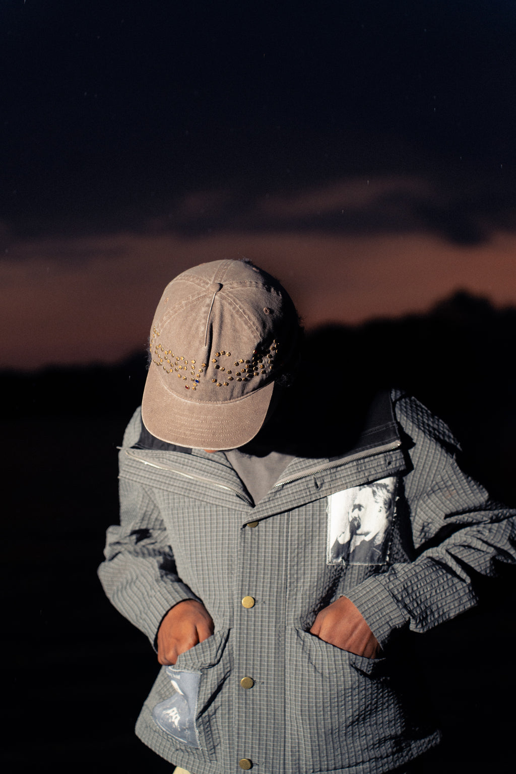Issey Saint Studded logo hats