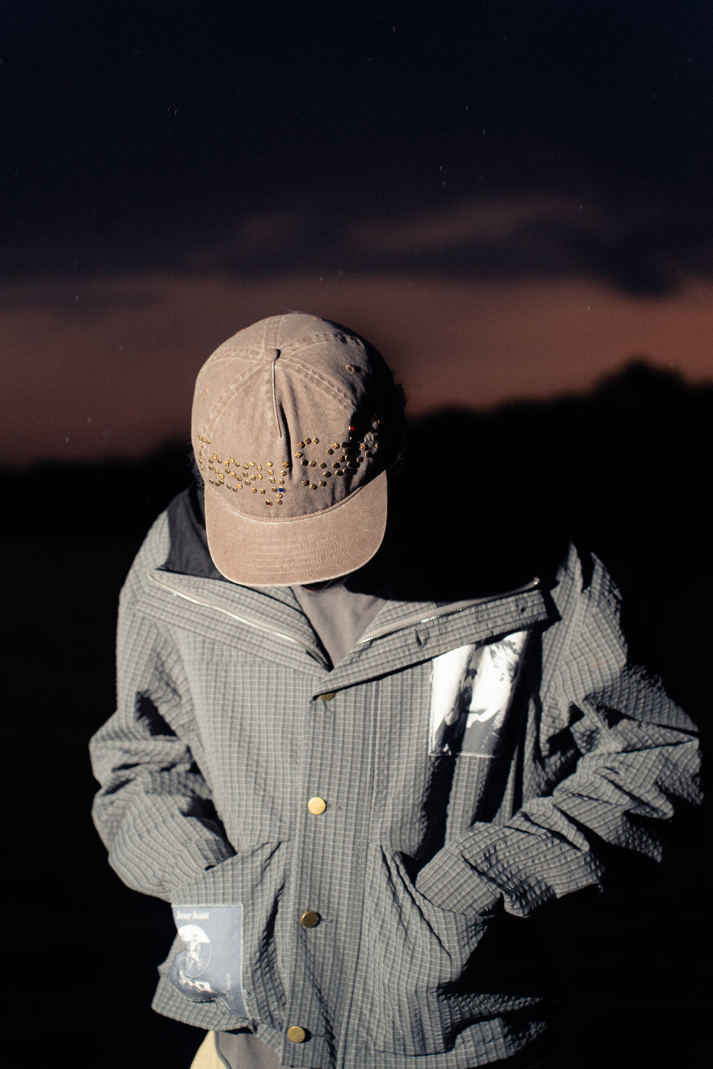 Issey Saint Studded logo hats