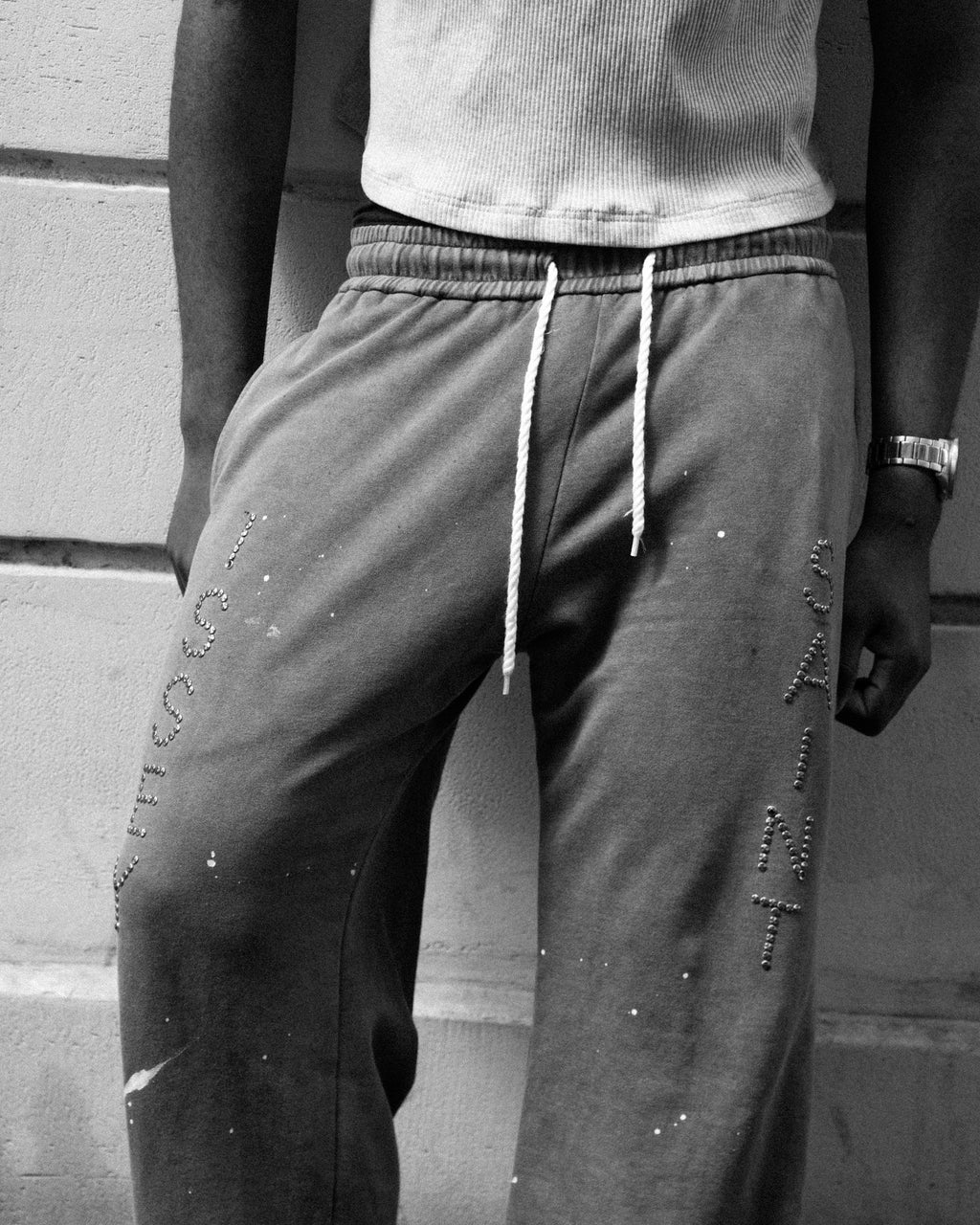 Issey Saint studded logo pants